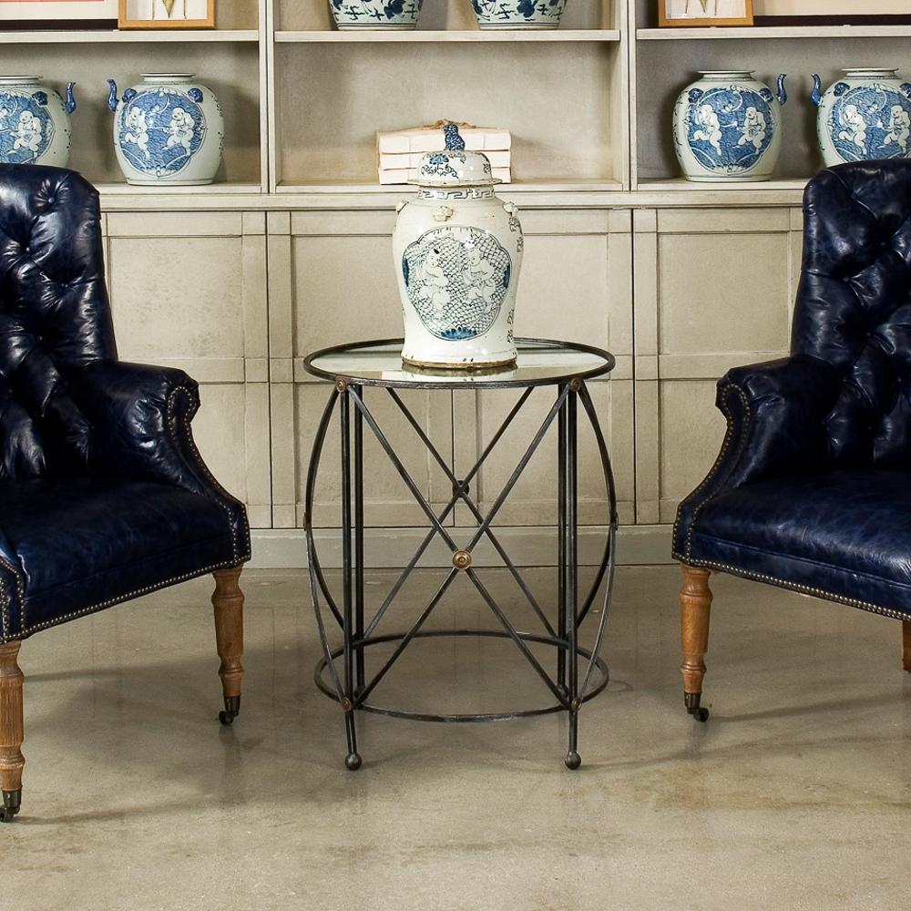 Drum & Fife Lamp Table with Mirror Top Heritage Furniture Gallery