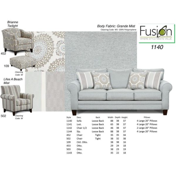 Sofa 1140-Grande Mist - Image 3
