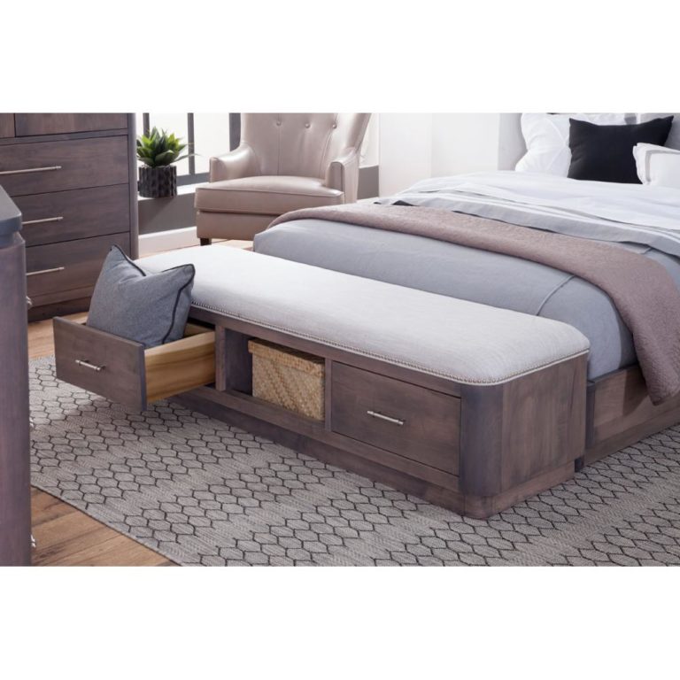 Rialto Two Drawer Upholstered Bench Heritage Furniture Gallery & Outlet