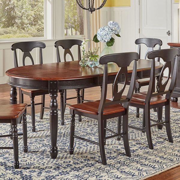 British Isle Leg Table - Oak/Black
