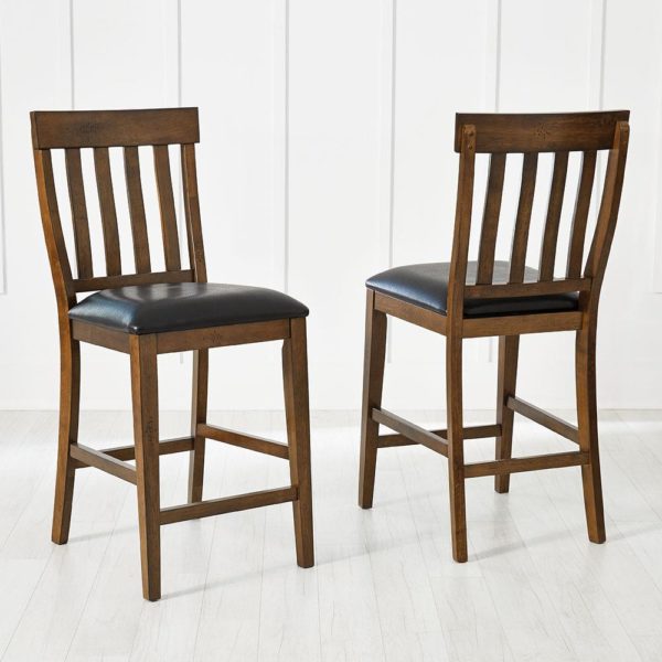 Mariposa Slatback Counter Stool - Rustic Whiskey