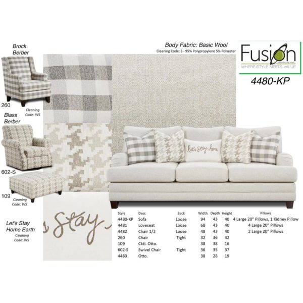 Basic Wool Loveseat - Image 3