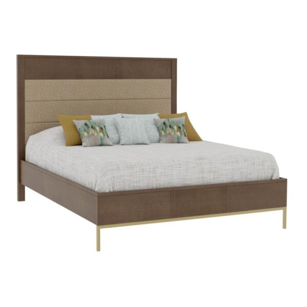 Urban Expressions Vertically Grooved Horizonal Panel Upholstered Bed