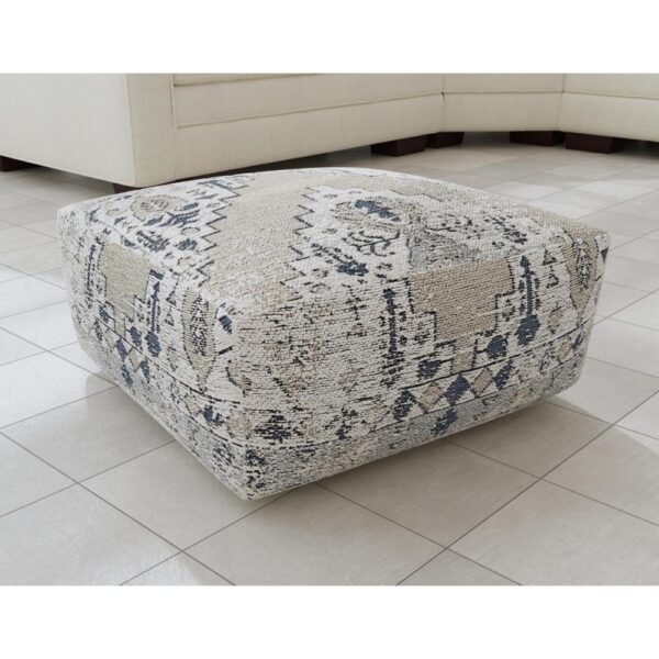 Kira Jacquard Woven Pouf - Image 3