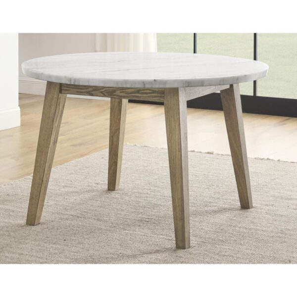 Vida Round White Marble Dining Table - Image 2