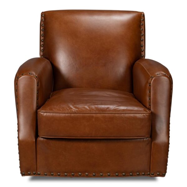 Taft Leather Swivel Chair - Image 2