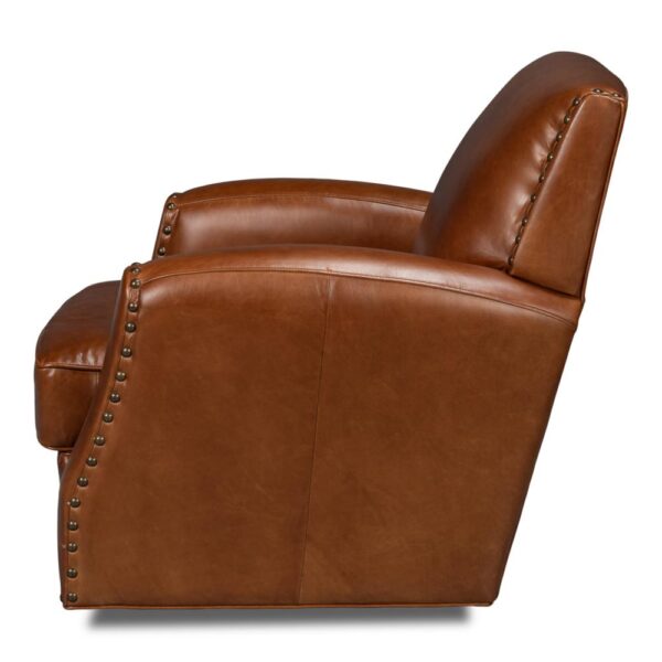 Taft Leather Swivel Chair - Image 3