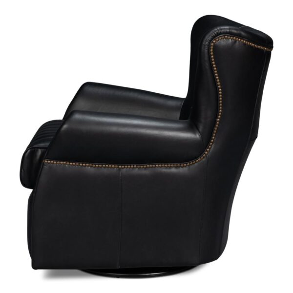 Bugatti Leather Swivel Chair - Image 3